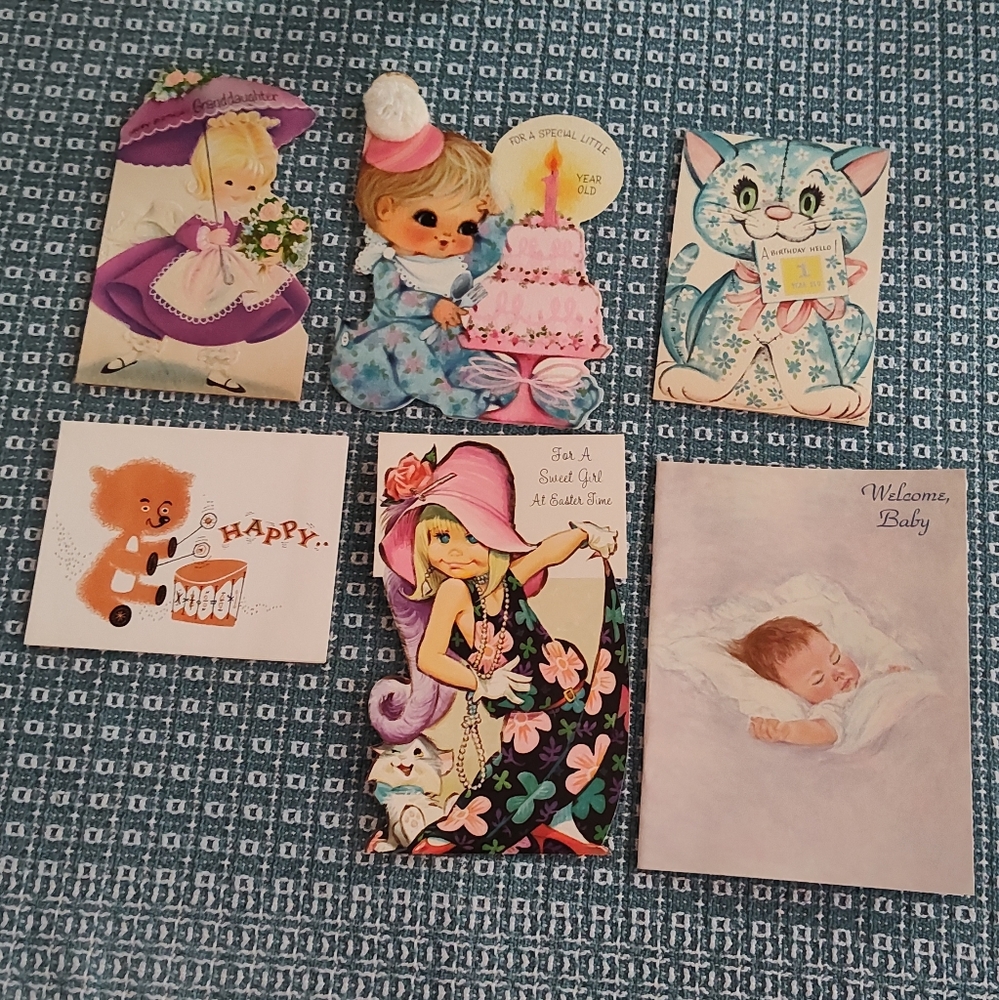 Vintage Used Baby Valentine Christmas Birthday Cards.  Approximately 97 cards - Picture 14 of 16